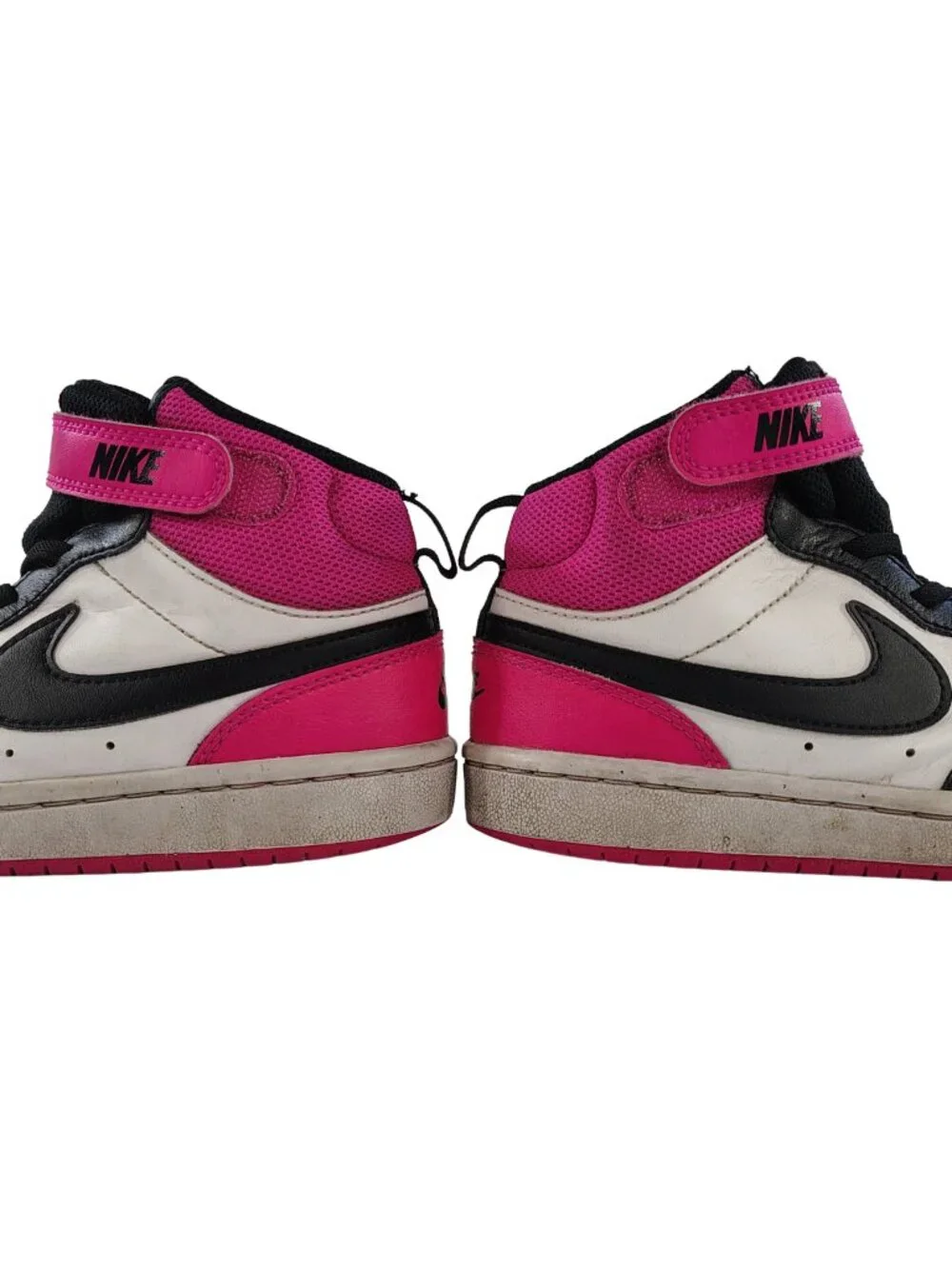 Girl's Fierce Pink Black Youth Size 1Y Nike Court Borough Mid 2 Athletic Shoes